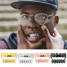 HIPHOP Hip Hop Teeth Grills Sharp Teeth TeethGrillz  Plated Teeth Grills Accessories - 槍黑色尖牙[套裝] - 查看 1