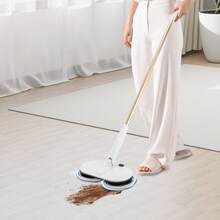 White Cordless Electric Mop 150rpm Electric Spin Mop For Hardwood Tile Floor 4 Pads 60Min Runtime 2000mAh Power Mop Lightweight Adjustable Lever - 1 - 查看 2