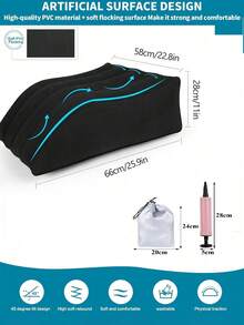 MOLOLAN 1 pieza Almohada inflable para elevar las piernas para ,Almohada Cojin Descansa Piernas Ortopedica Confort,Almohada en cuña para dormir - Almohada inflable para elevación de piernas para hinchazón, circulación, alivio del dolor de piernas y espalda, soporte de piernas de cloruro de polivinilo para recuperación después de cirugía, cadera, pie, tobillo,alivio del dolor y descanso cómodo, lectura y relajación, ropa de cama, hogar - Negro - Ver 4