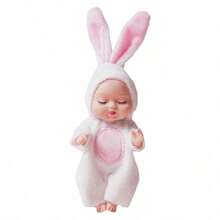 1pc Winter Wonderland Accent - Mini Sleeping Doll In Animal Robe - Multicolor - View 11