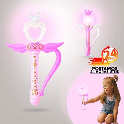 Varinha Mágica Com Luz Brinquedo Infantil Menina Fadinha acessorio fantasia