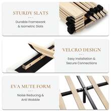 SHA CERLIN Full/Queen/King Velvet Upholstered Bed Frame With Charging Station, Modern Wingback Storage Headboard, Diamond Stitched & Gold Trim, No Box Spring Needed, Easy Assembly, White - Xem 7