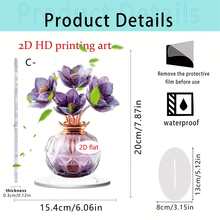 1/4/20 Adornos de rosa de cristal, placas acrílicas divertidas y multifuncionales para el hogar, dormitorio y decoración de escritorio, regalos románticos del Día de San Valentín - Multicolor - Ver 10