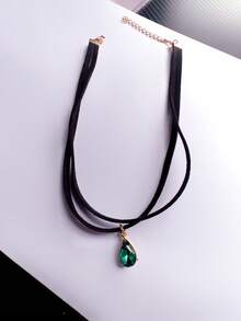 1pc Halloween Rhinestone Velvet Necklace