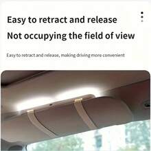 This Car Vanity Mirror Features 3 Lighting Modes, A Portable LED Design, A White Exterior With A High-Definition Protective Film, A Dimmable Touchscreen, And USB Charging. - White - 查看 5
