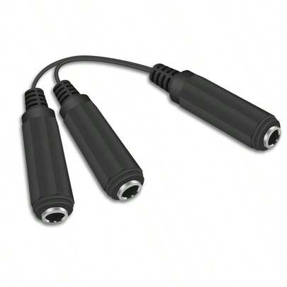 Guitar Y, 6.35mm 14 Inch Mono  Female To 2x6.35mm 14 Inch Mono  Female Y Splitter 20cm8inch 635F - 2FM
