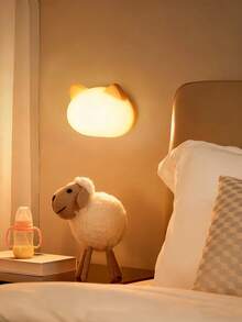 1pc Cat Shaped Wireless Smart Motion Sensor Light, USB Rechargeable, Suitable For Children's Room, Hallway, Cabinet, Bedroom, Nursery, LED Bedside Lamp, Sleep Charging LED Bedside Night Light, For Indoor, Bedroom, Room, Living Room, Office