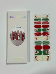 Tiras de calidad de salón, a prueba de agua y de larga duración, manicura festiva perfecta como regalo de Navidad para mujeres, suministros de arte de uñas