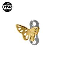 1 PC F136 Titanium Dermal Anchor Butterfly Micro Dermal Anchor Skull Surface Piercings Skin Diver Piercing Body Jewelry 14g