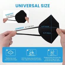KN95 Face Mask 50 PCS Breathable Protection Masks Individually Wrapped 5-Ply KN95 Black Masks Cup Dust Safety Masks - Black - View 7