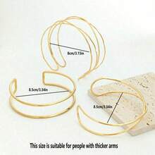 1/3pcs Minimalist Hollow Line Wrapped Metal Multilayer Cross Bangle Bracelet, Adjustable