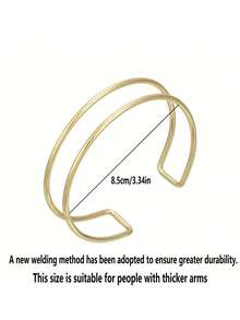1/3pcs Minimalist Hollow Line Wrapped Metal Multilayer Cross Bangle Bracelet, Adjustable