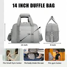 Gray 14" Foldable Mini Duffel Gym Bag - Travel & Sport Essential For Women & Men, Spirit Airlines Underseat Carry On Bag - 灰色 - 查看 2