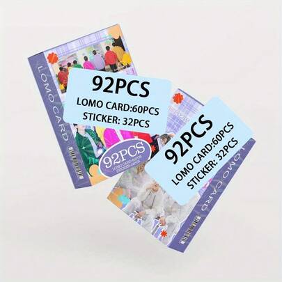 Tarjetas fotográficas de doble cara de grupos B-T de KPOP - (Incluye 60 tarjetas fotográficas, 32 pegatinas). Se pueden usar para decorar tarjetas de colección, sellos, el mejor regalo para los fans.