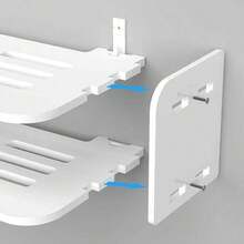 WiFi Router Floating Shelves White Wall MProjector, TV, Set-Top Box, Router, Living Room, Bedroom, Bathroom, Wooden Wall-Mounted Stand - Cable Management Storage Rack Shelfount Under TV Shelf 30 X 20 X 15 Cm Set Top Box Stand No Punch Game Console Rack For Living Room Bedroom - White - View 6