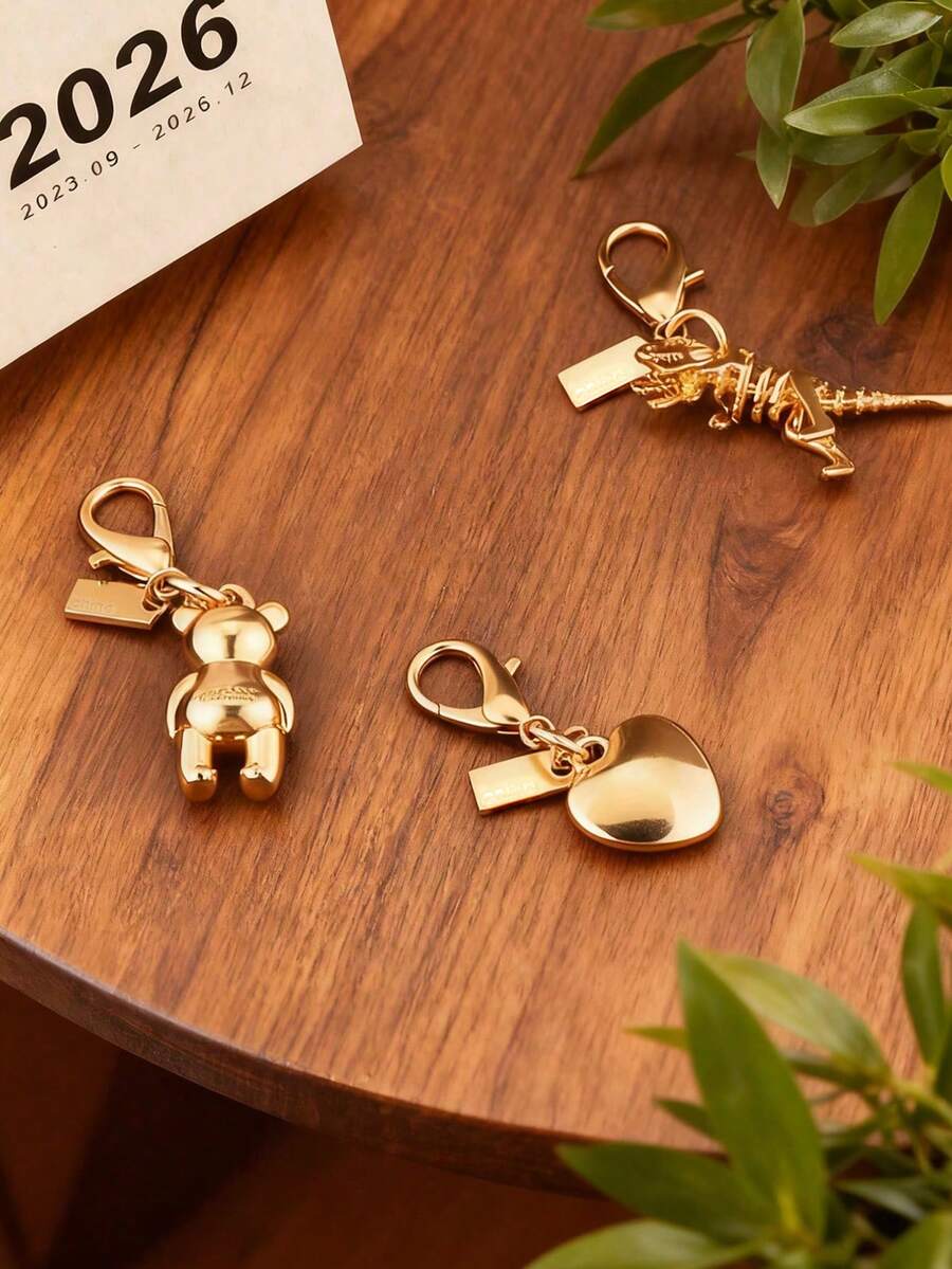 New Bag Charm Exquisite High-End Bear Dinosaur Heart-Shaped Keychains For Women Y2k Bag Pendant Car Key Chains Jewelry Gift Decoration Accessories Car Accessories For Woman Gifts For Women Gifts For Men