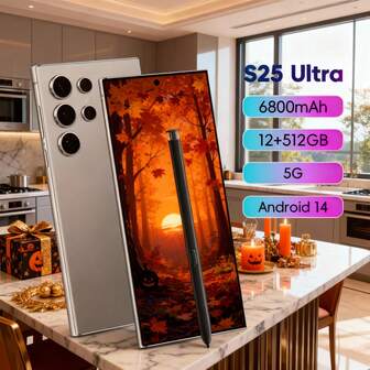 W&O S25 Ultra 2025 Next-Gen 5G Global Edition: 12 GB RAM, 512 GB Storage, 6.8" HD+ Vibrant Display, 50 MP AI Rear Camera + 13MP Front Portrait Lens, 5000 MAh Battery With Reverse Charging, Dual SIM Dual Standby, Built-In Stylus Pen, Biometric Face And Fingerprint Recognition, GPS, Metal Body, Luxury Gift Package - The Ultimate Unlocked Smartphone For Worldwide Travel, School Time, Christmas, Easter And Special Occasion Surprises, Travel Phone, Christmas Gift, Stylish Phone