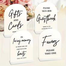 5x7 Inch Acrylic Wedding Ceremony & Reception Signage, Wedding Guest Book Sign, Card & Gift Table Sign, In Loving Memory Sign, Wedding Reception Decor - Multicolor - View 5