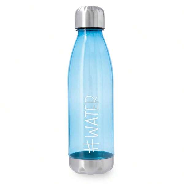 Quid Botella reutilizable plástico 75 cl ATE con tapón metálico - Colores azul y verde - Libre de BPA - Ligera, resistente y perfecta para el día a día - Ideal para gimnasio, oficina o viajes - Diseño práctico y  Entrega 48/72H
