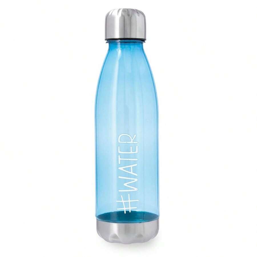 Quid Botella reutilizable plástico 75 cl ATE con tapón metálico - Colores azul y verde - Libre de BPA - Ligera, resistente y perfecta para el día a día - Ideal para gimnasio, oficina o viajes - Diseño práctico y  Entrega 48/72H