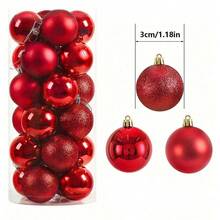 48/24Pcs Christmas Ball Ornaments, Classic Christmas Ornament Set, .18" Christmas Ball, Suitable For Christmas Tree,Plastic Christmas Ball Ornaments,Christmas Tree Decoration,Holiday Decoration Pendant Christmas Decorations Home Christmas Gifts Christmas Decor