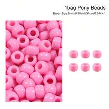 亚克力小珠子，用于制作珠宝首饰，塑料桶珠，DIY编织手链项链吊坠 - 亞克力小馬珠 - 查看 38