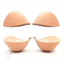 1 对加厚 5 厘米聚拢粘性胸垫，配有免费可调节肩带 - 可重复使用防滑硅胶增强垫，适用于胸罩/泳装、婚礼/瑜伽/健身，防汗且无缝 - 杏色 - 查看 6