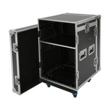 CNCEST 10U PA DJ Rack/Road Case, AV Rack Case With Wheels, DJ Work Table And Casters, Slant Mixer Top With Spring Handle For Storing Electronic Equipment Such As Amplifiers, Mixers, Microphones, Sequencers Etc - Black - View 8