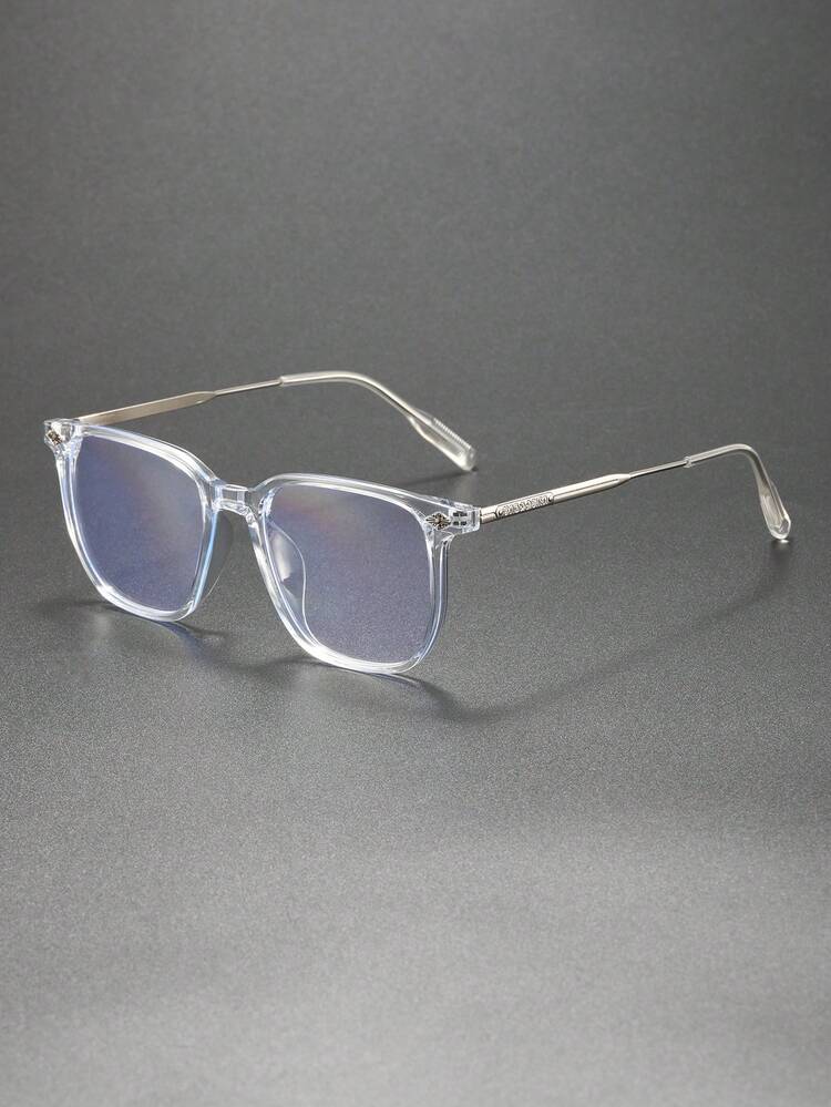 1pc Men's Retro Simple Clear Lens Glasses, Suitable For Pairing With Shirts, Sweaters, Coats And Other Fashionable Outfits - Multicolor - View 2