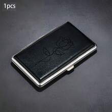 Pattern Thick Cigarette Box, Black And Brown Leather Texture, Can Hold 20 Cigarettes, Each Box Has A Rubber Strap Fixed Ultra-Thin Flip Design, Fashionable And Creative Moisture-Proof And Pressure Resistant Portable Cigarette Box - Multicolor - View 8
