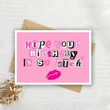 1 Pc Funny Birthday Card For Best Friend With Pop Culture Design Humorous Greeting Card For Her Perfect For Birthday Card Gift Card Greeting Card Thank You Card Christmas Card Wedding Party Graduation Party Any Occasion With Envelope - 彩色 - 查看 1