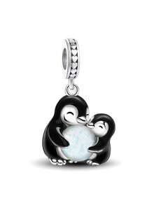 1颗925纯银企鹅抱石圣诞礼物吊坠珠，适合女士手链、手镯、DIY首饰制作 - 串珠集合 - 查看 17