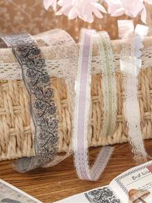 15 Rolls/Box Of Exquisite Lace Pattern Transparent Tape, Waterproof PET Material Creative Design Tape, Suitable For Scrapbook Decoration, Gift Wrapping Decoration, Art Item Decoration Tape, A Gift For Friends - Multicolor - View 6