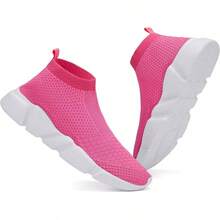 Women's Slip-On Tennis Walking Sneakers, Lightweight Breathable Comfort Gym And Work, Stylish Trainers, 2025 - 044-粉紅色 - 查看 8