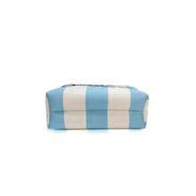 1 Piece Travel Makeup Bag, S-Saint B-Barth Material, Printed Striped Portable Storage Bag, Cosmetic Bag, Handbag, Makeup Bag, Travel Storage Bag, Zipper Organizer Bag, Lightweight Makeup Case, Unisex Travel Gift - Màu xanh lam - Xem 4