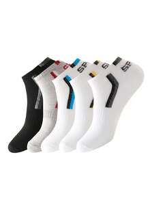 5 Paar unisex Socken mit Buchstabenmuster, niedrig geschnittene, atmungsaktive Lässig Socken geeignet für Frauen und Männer