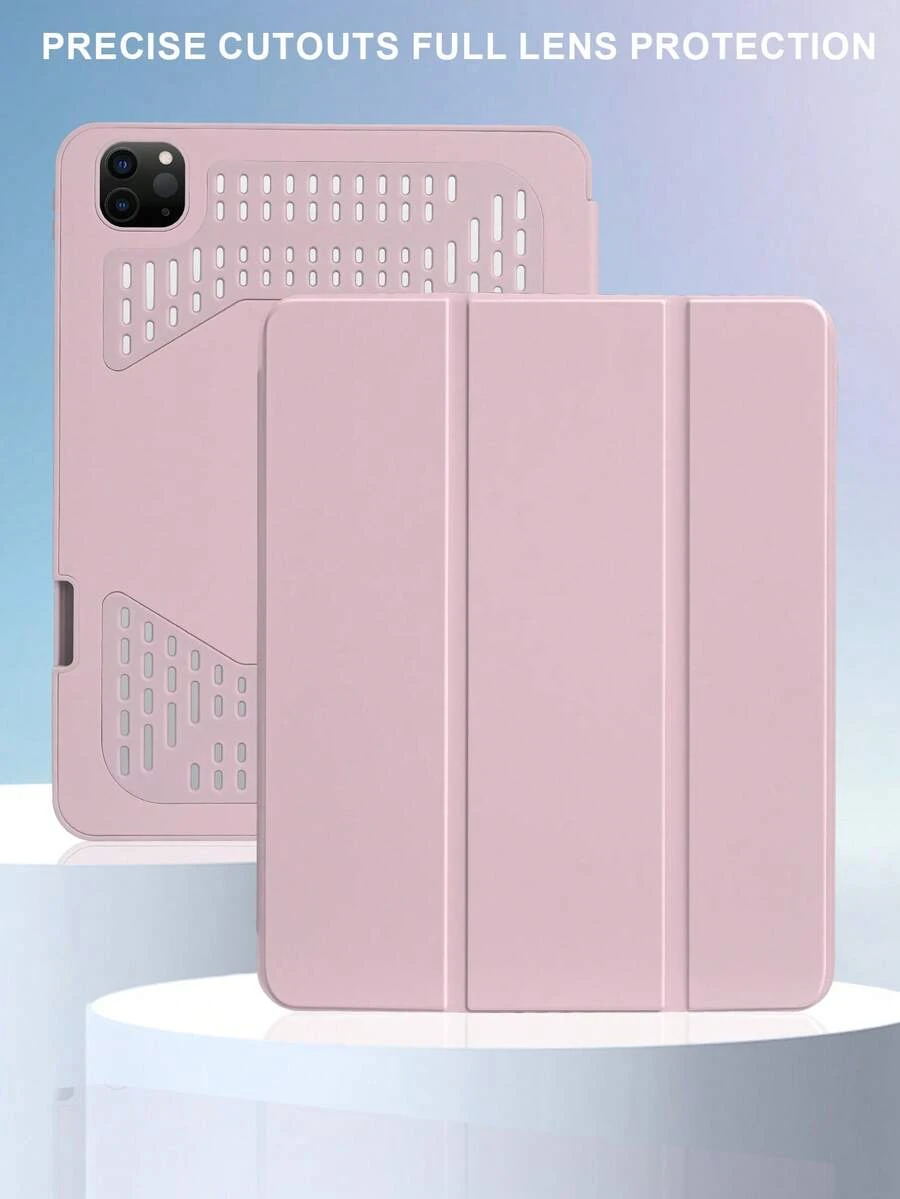 Pink Tablet Protective Case Compatible With Ipad Air 4/5 (10.9 Inch) And IPad 8/9 (10.2 Inch), With Pencil Slot And Enhanced Heat Dissipation - Pink - View 1