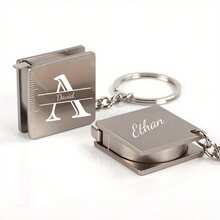 Custom-Designed Metal Tape Measure With Name Markings, Square Steel Ruler, Keychain, Creative Industrial Precision Stainless Steel Telescopic Tape Measure With Keychain - 0.01 Accuracy, 1M/39.37IN/1.2M/47.24IN/1.5M/59.1IN/Three Sizes To Choose From. A Helpful Tool And Assistant, Convenient And Easy To Use, Suitable For Engineers, Technicians, Carpenters, And All Kinds Of Trades. A Perfect Gift For Fathers Or Boyfriends. - Silver - View 4