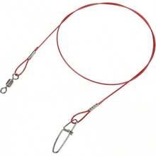 VGEBY Línea de Alambre de Pesca Correa Anti Mordida Línea de Pesca de Acero Líder de Alambre de Acero con Anzuelo Rodante - rojo - Ver 12