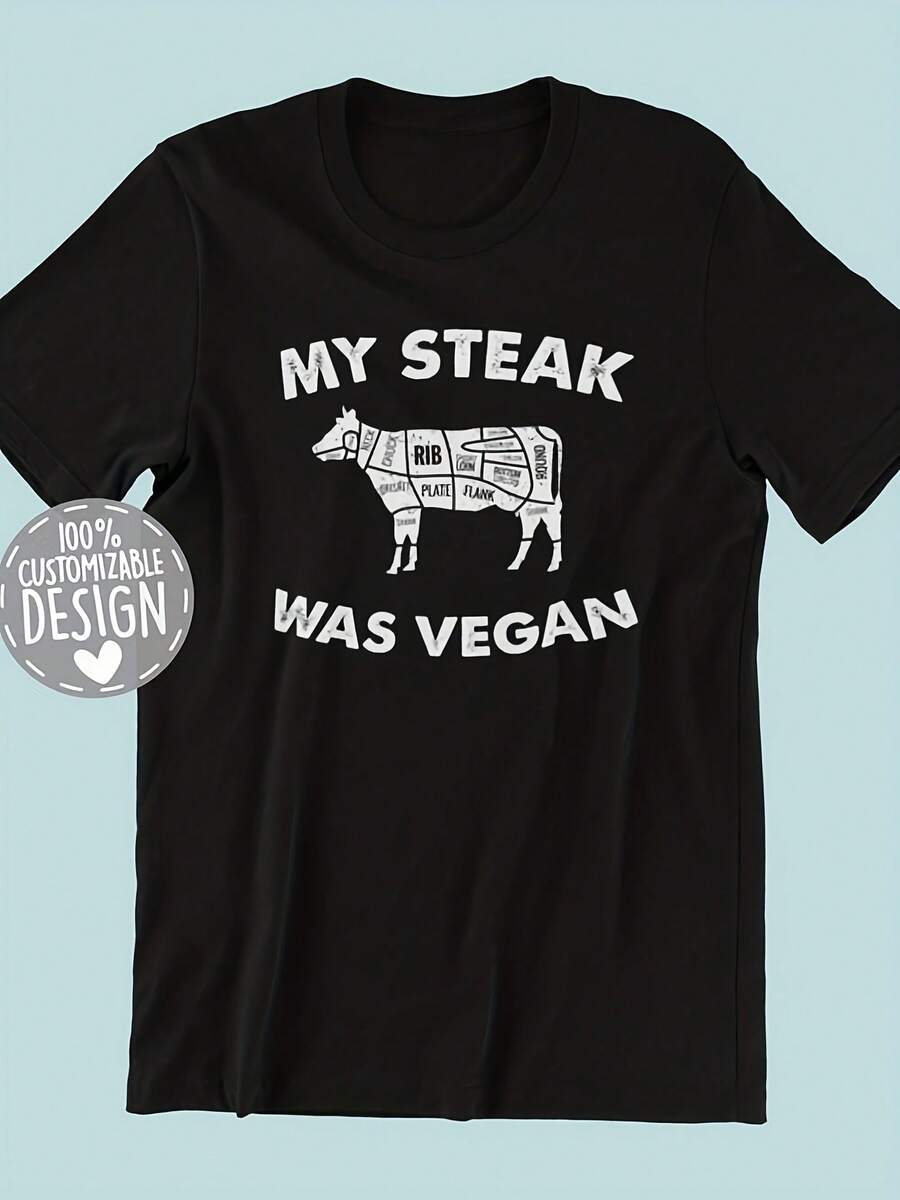 Meat Lover T-Shirt My Steak Was Vegan, Anti-Vegan Shirt, Meat Eater Gift, Carnivore Shirt, Keto Diet Shirt, Uni,This Fun Printed Casual T-Shirt Is The Perfect Gift For Valentine's Day/Christmas - 款式20 - 查看 1