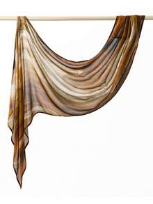 1条新款印花围巾，高端渐变大理石水彩印花，优雅女士头巾，柔软材质，多功能防晒/防风围巾披肩，适合日常生活/节日/派对，可作为阿巴雅配饰或女士面纱搭配连衣裙。