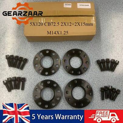 Black Wheel Spacers 12mm 15mm For BMW F20 F21 F22 F23 F30 F31 F34 + Alloy Bolts