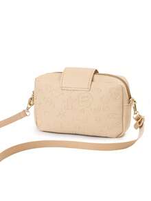 Fashionable Embossed Crown Tassel Crossbody Bag - Khaki - View 5