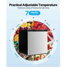 Mini Fridge, 1.6 Cu.Ft, Single Door Compact Refrigerator, Adjustable Temperature, Metal Shelf, Energy Efficient Small Refrigerator, Reversible Door, Low Noise, For Bedroom, Office, Stainless - 46L Stainless Steel - View 4