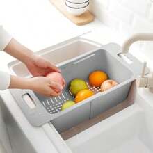 TOPINCN Cesta para Congelador Horizontal Cestas Ajustables para Congelador para Congelador Horizontal Contenedores Organizadores de Almacenamiento Expandibles Divisor con Asa para Cocina(Gris) - Tipo 2 - Ver 2