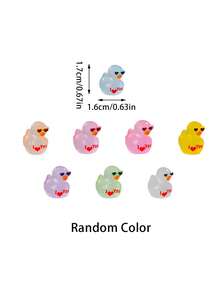 10/20个装夜光迷你树脂鸭摆件，黑暗中会发光的迷你鸭子，戴着心形太阳镜，上面写着“我爱你”，小动物摆件，完美的情人节礼物，适合DIY仙女花园、情人节装饰品、家庭办公桌摆件、感官游戏盒、收藏展示、汽车内饰配件、生日派对礼物。