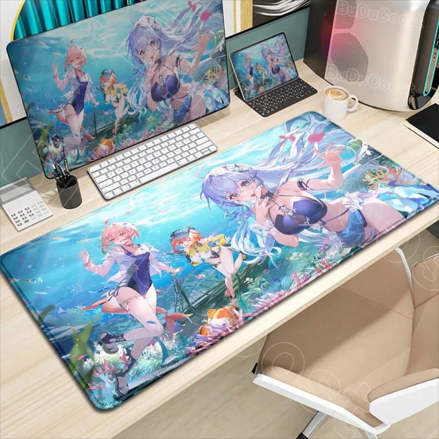 HD Printing Game Strinova Mouse Pad Rubber Anti-Slip Mat Keyboard Mousepad Locked Edge XXL 900x400mm Desk Mat Gaming Accessories - A15 - View 1
