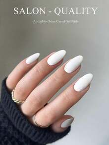 Adesivos de gel semi-curados para unhas | Adesivos de gel para unhas que requerem lâmpada UV | Qualidade profissional, fáceis de aplicar e remover (cor sólida transparente) - Multicolorido - Ver 6