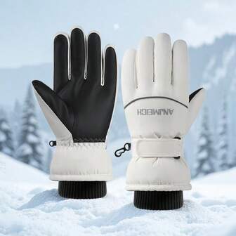 1 Pair Winter Warm Ski Gloves For Men, Sports & Casual Outdoor, Thick -20°C Cold-Resistant, Non-Slip Palm, Touchscreen Fingers, Adjustable Hook And Loop, Suitable For Snowy Winter Outdoor Activities Like Skiing