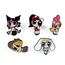 Warner Bros 1/5 Pcs Cartoon Anime Brooch Set CuteThe Powerpuff S Enamel Pin Metal Badge Jewelry Clothing Backpack Accessories Gift For Friends - One Size - View 12